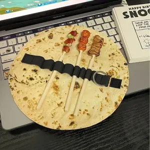 Creative Roll-Up Pencil Case, Felt Food Replica Stationery Bag, Fun Student Pen Holder, Durable Material, Elastic Closure