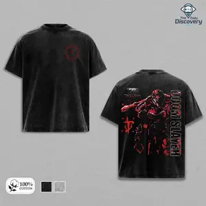 Doom The Dark Ages Acid Wash Tee Hoodie, Vintage Heavyweight Oversized Graphic Shirt, Doom Slayer Merchandise, Retro Gaming Streetwear, Doom Eternal Fans Gift, Gothic Horror Gaming Apparel,Cotton Unisex Graphic T-Shirt