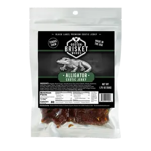ALLIGATOR JERKY - 100% Alligator Meat – Exotic Wild Game Snack – Unique Valentines Day Gifts for Men, Boyfriend, Husband – Cool Guy Gift Idea.