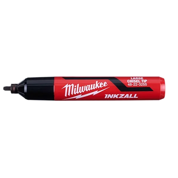 Milwaukee 48-22-3255 INKZALL Permanent Marker, Large Chisel Tip, Black (Office Stationery Writing Tool)