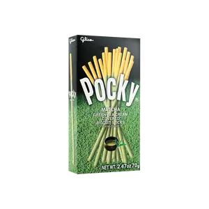 GLICO Pocky Matcha Chocolate Coated Biscuit Sticks 70g - Delicious Snack Treat
