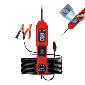 Power Circuit Probe Tester, 6V-24V DC Automotive  Electric Fuse &  Tester with LED Test Light,  LCD Readout, Overload Protection, Short Circuit Finder with 14.7FT