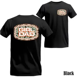 Camo Girl Dad T Shirt – Proud Fatherhood Graphic Tee, Camouflage Dad Shirt, Comfortable Cotton Crewneck For Proud Fathers, Unique Unisex Menswear, Perfect Fatherhood Gift