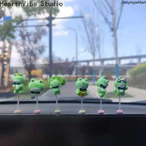 Car Swing Frog Ornament, Cartoon Car Decoration Dashboard Accessory