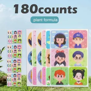 180 Pcs Cute Character Outdoor Protection Stickers – Natural Plant Formula for Family Summer Fun – Must-Have for Camping & BBQ Trips