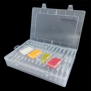 1 Set Diamond Painting Tools and Accessories Transparent Style Multi-Grid Storage Box with Removable Dividers and Lids for Crafters DIY Art Lovers
