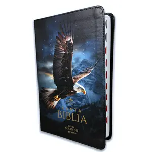 Bible in Spanish Large Font 12 Points Reina Valera 1960 imitation Leather Black Eagle with Index