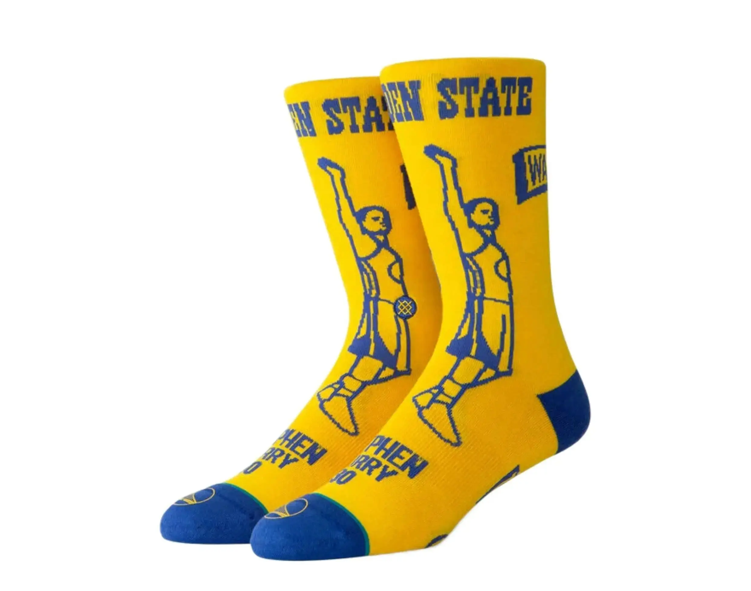 Stance Curry Stencil Crew Socks in Yellow/Blue | Men's
