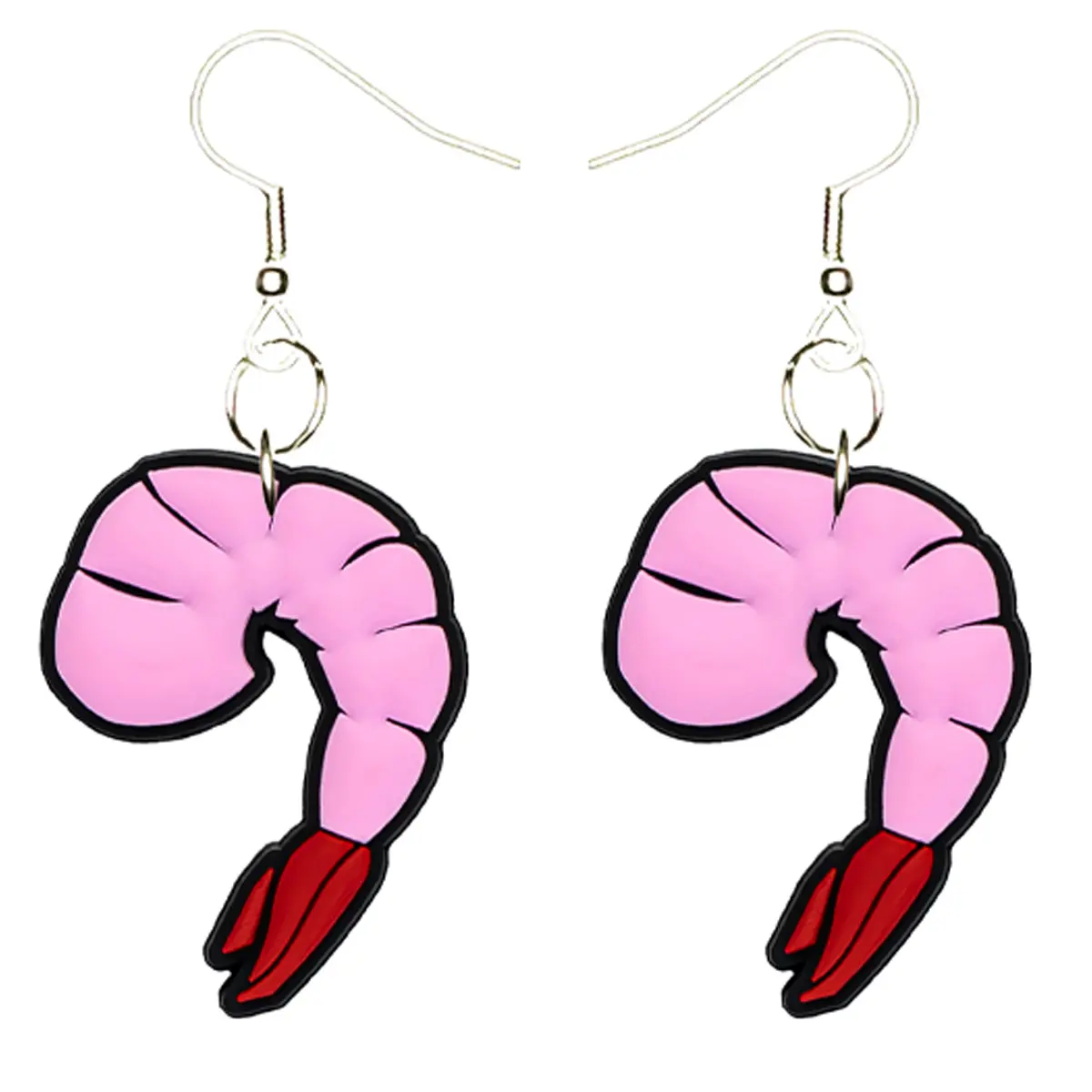 Shrimp Earrings Hypoallergenic Silver Plated Fishhooks Yazzle Dazzle