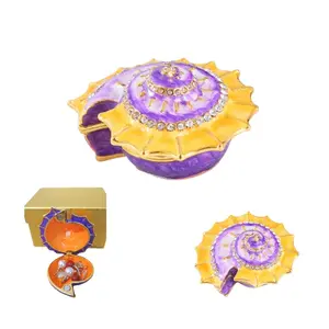 YOOYOO Sea Shell Ring Box, Clam Ring Holder, Conch Jewelry Box, Shell Trinket Box, Seashell Ring Box, Trinket Bowl, Pocket Trinket Box,oyster Pearl Collection Box, Figurine Centerpiece Gift (CONCH)