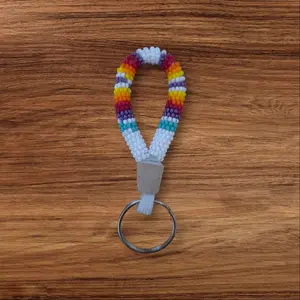 Authentic Beaded Keychain with Intricate Beadwork for Secure and Identifiable Keys Elegant Design for Everyday Use