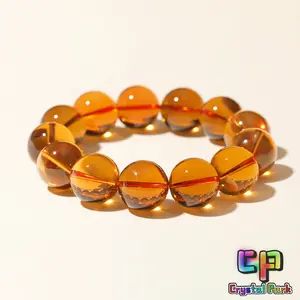 Crystal Park Brazilian Natural Citrine Bracelet, 3S Grade High-Quality Gemstone Bracelet, Fashion Accessory