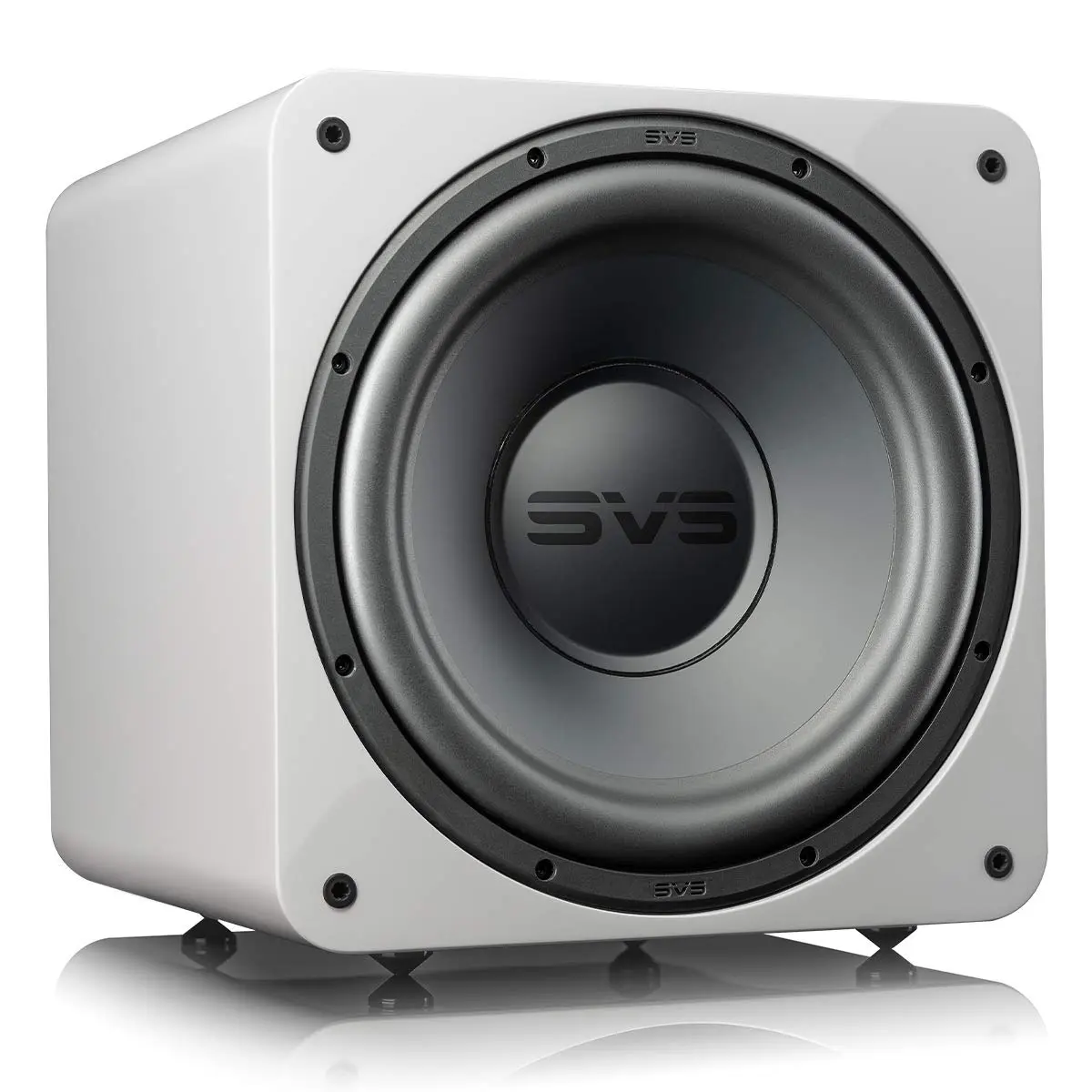 SVS SB-1000 Pro Sealed Bass Subwoofer - Piano Gloss White, Compact Home Cinema Music Setup Bass Speaker with Integrated Amplifier (20hz Capability) for Smartphone Use, Bass Speakers, Surround