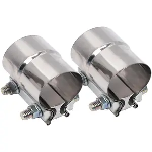 2 Inch Exhaust Clamp Lap Joint Band Clamp Stainless Steel for Clamping 2" OD to 2" ID Pipes 2 Pieces
