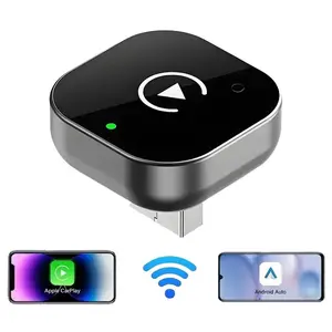 Universal Wireless CarPlay Dongle for iPhone Android, 2026 New Upgrade Low Latency Adapter, Bluetooth WiFi Dual Connection, Retain Original Car MIC & Touch Screen Functions