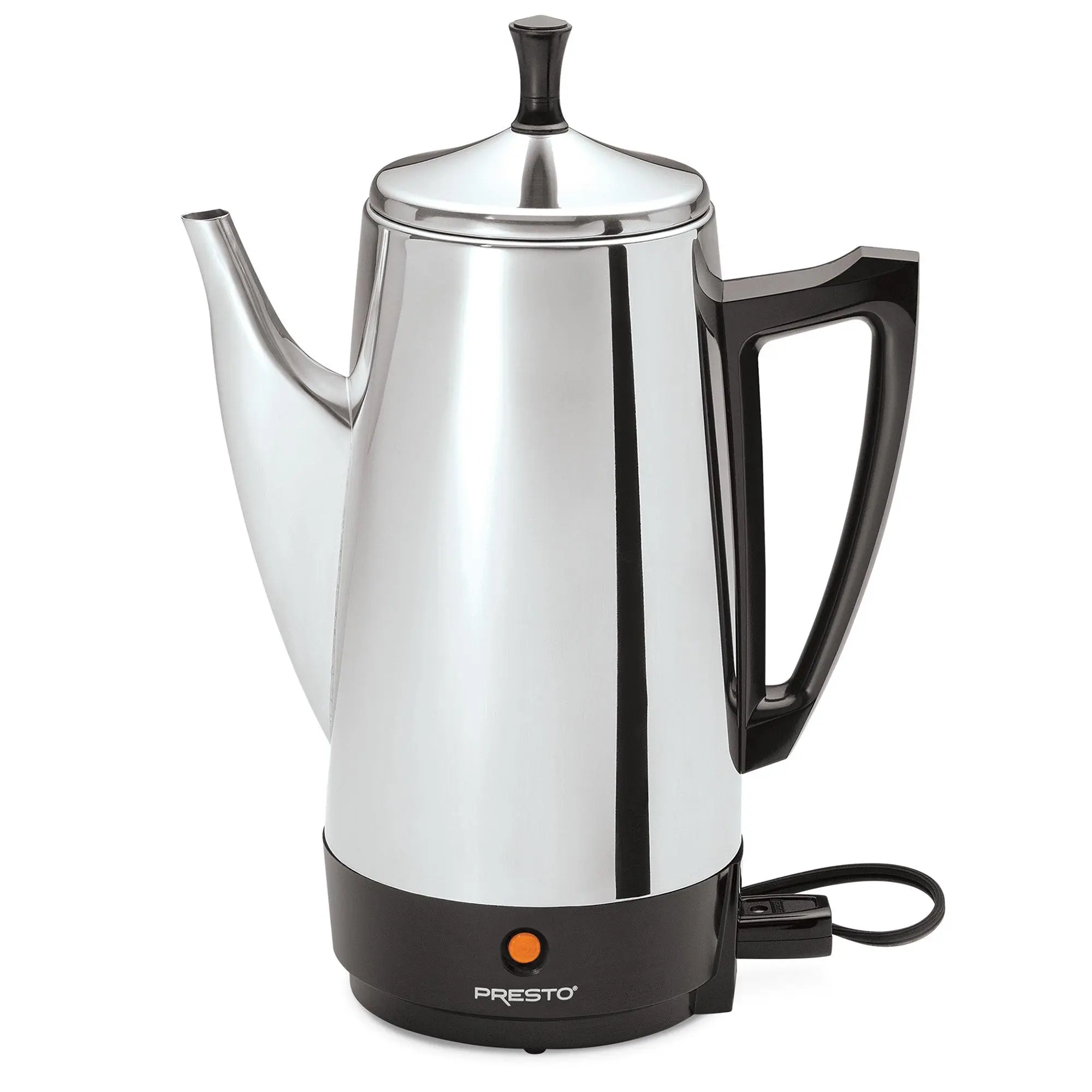 Presto Stainless Steel Coffee Maker, 12 Cup Robust Percolator Coffee, Silver Presto Stainless Steel Coffee Maker, 12 Cup Robust Percolator Coffee, Silver