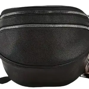 Baylor Bag, Women's Fashion Solid Color Cross Body Bag, Simple Double Zipper Chest Bag, Casual Shoulder Bag for Daily Use, Bum Bag