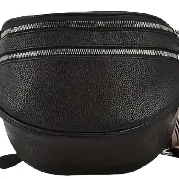 Baylor Bag, Women's Fashion Solid Color Cross Body Bag, Simple Double Zipper Chest Bag, Casual Shoulder Bag for Daily Use, Bum Bag
