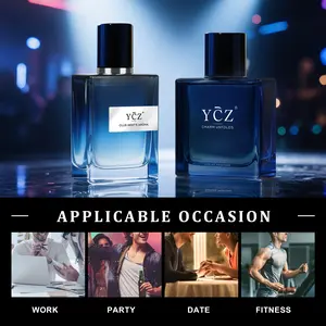 YCZ Men's Cologne Duo 2x50ml - Midnight Marine Oriental Woody & Club Aromatic Wood, Long Lasting Edp Spray for Outdoor & Nightclub, Perfect Gift Edp Scents High Quality Fragrance Fragrances Perfumes Fragrance Sandalwood Cosmetics