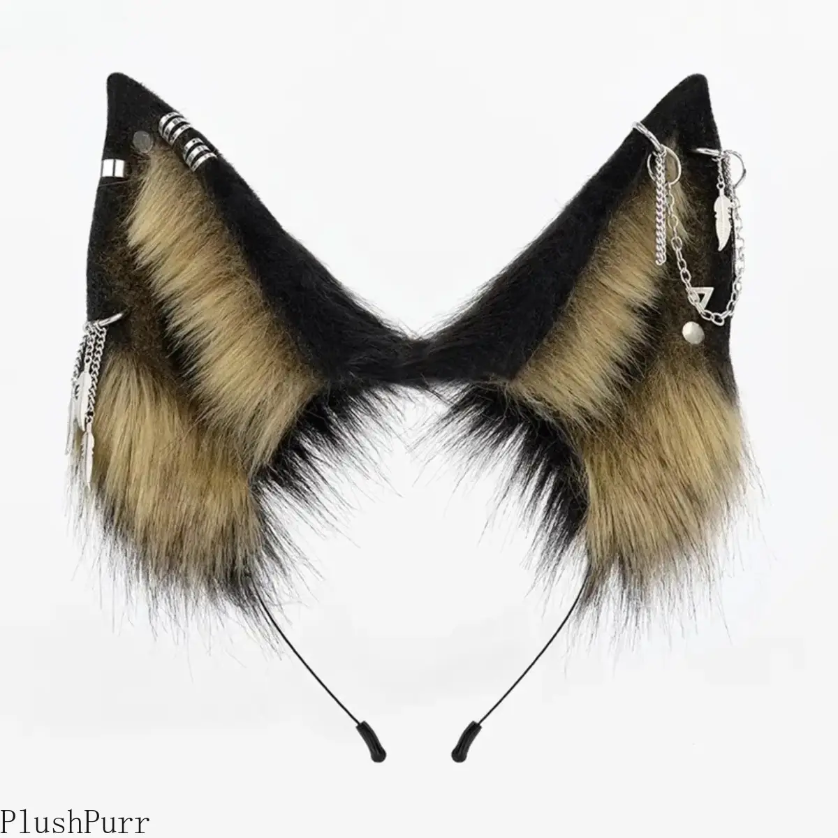DIY Bag Accessories - Realistic Handcrafted Faux Fur Wolf Headband, Multi-Color Cosplay Headwear, Recycled Themed Accessory for Halloween, Wolf Ears Texture, TikTok Shop Back to School