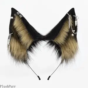 1-Pack Realistic Wolf Ear Headband Handcrafted Multi-Color Faux Fur Animal Ear Accessory Excellent Cosplay Headpiece Prop for Anime Conventions Comic Cons Furry Gatherings Halloween Themed Parties tiktokshopspringglowup