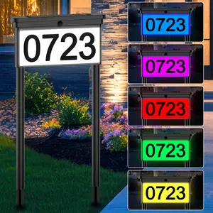 Avatar Controls House Numbers for Outside, Double Side LEDChanging Solar Address Sign with Stakes for Mailbox GardenStreet Home Yard,Solar Address Signs for Yard tiktokshopspringglowup