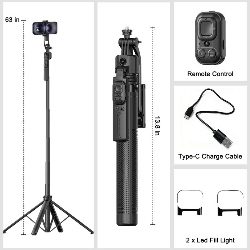 Auto Face Tracking Tripod for iPhone with Light 70.9” Selfie Stick Tripod Stand Follows Your Movement 360°Phone Camera Tripod with Wireless Remote for Content Creator Vlog Live Stream Video Recording