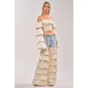 BOUNCIN AROUND DENIM RUFFLE PANT