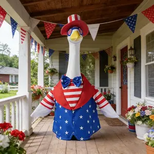 4th of July Porch Goose Outfits, Independence Day Goose Clothes for 23 inch Cement Geese Patriotic Clothing 250th Anniversary Celebration for Lawn Yard Decor