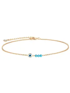 Elegant Turquoise Beaded Bracelet, Adjustable Chain Design, Ideal Gift for Women & Men, Perfect for Daily Wear