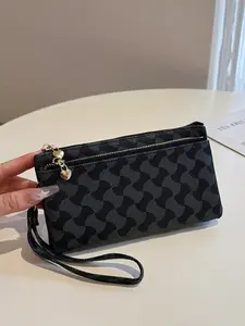 Women's Multi-Pocket Wallet Handbag, European Style Card Holder Clutch Bag, Wallet Wristlet, Dual-Layer Zipper Phone Pouch, Phone Wallet Purse, Fashionable Ladies' Accessory