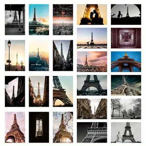 24 Pcs 4x6 Inch Eiffel Tower Postcards, 300gsm Cardstock HD Printing - Paris Skyline Wall Decor, Travel Souvenir & Wedding Gift