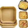 Air Fryer Paper Liners,100 Pcs Parchment Paper, Air Fryer Disposable Paper Liner for Microwave, Non-Stick Air Fryer Liners Square Free of Bleach.