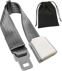 Airplane Seat Belt Extender, 7-31" Airline Seatbelt Extender Adjustable - FITS ALL Airlines in US Except Southwest-Free Carrying Case (Silver)