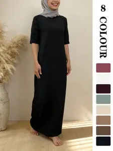 Muslim Sleepwear 8 Colors 5 Sizes, Fashion Muslim Short Sleeve Dress, Slimming Comfortable Breathable, Essential Home Wear for Women