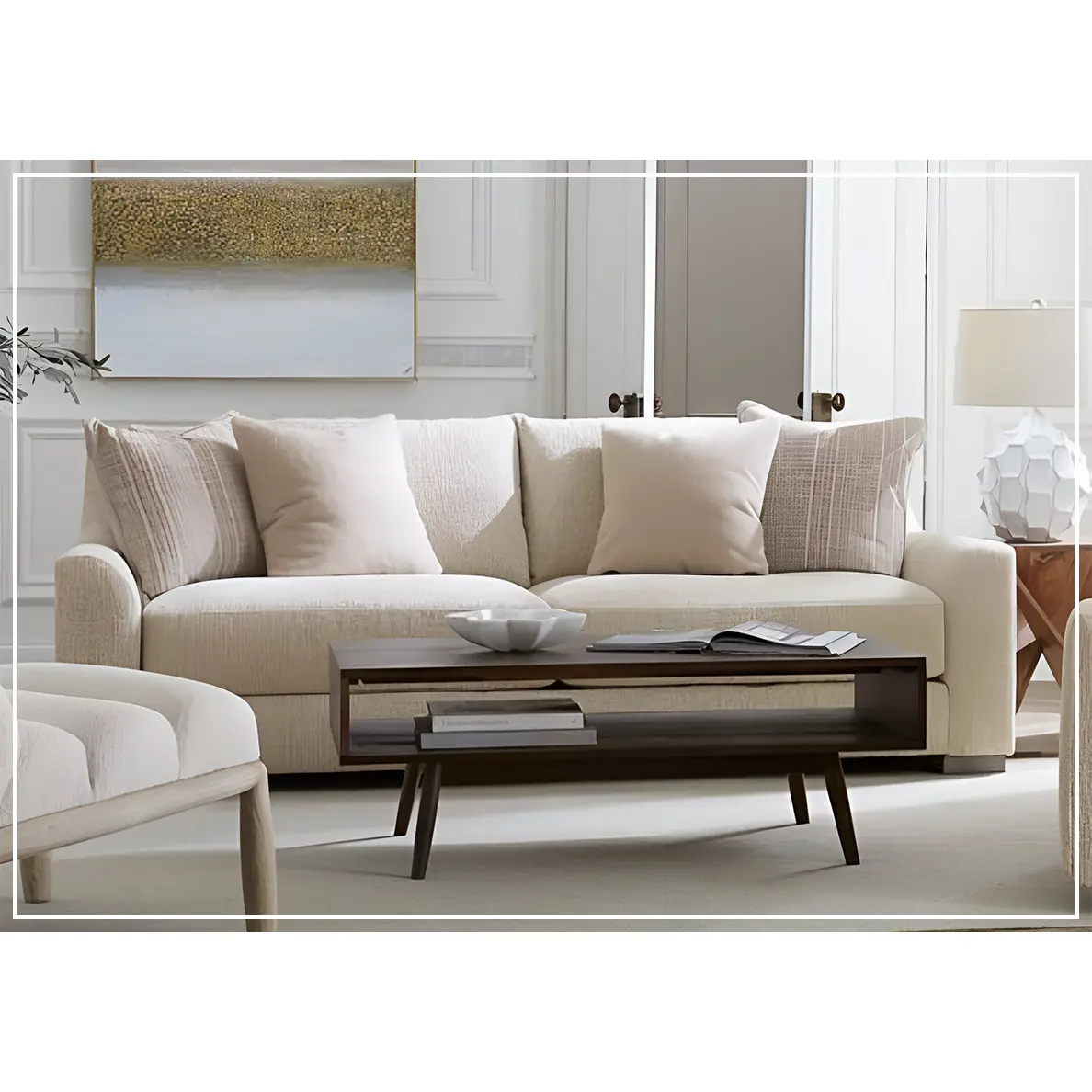 Bernhardt Gabi Fabric Sofa in Light Color