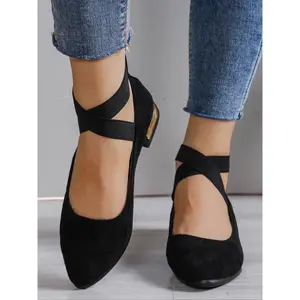 Women's Solid Color Cross Straps Design Ankle Strap Walking Shoes, Casual Comfortable Shoes for Daily Wear, Lightweight Design Walking Shoes for Women, Girl