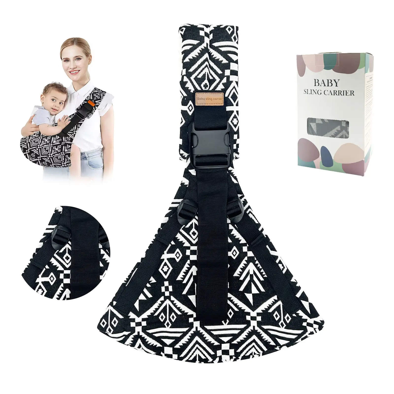 Baby Sling Carrier - 2025 New Non-Slip Hip Seat Carrier, Adjustable for 0-36 Months, Portable Lightweight Cotton, Suitable for Unisex