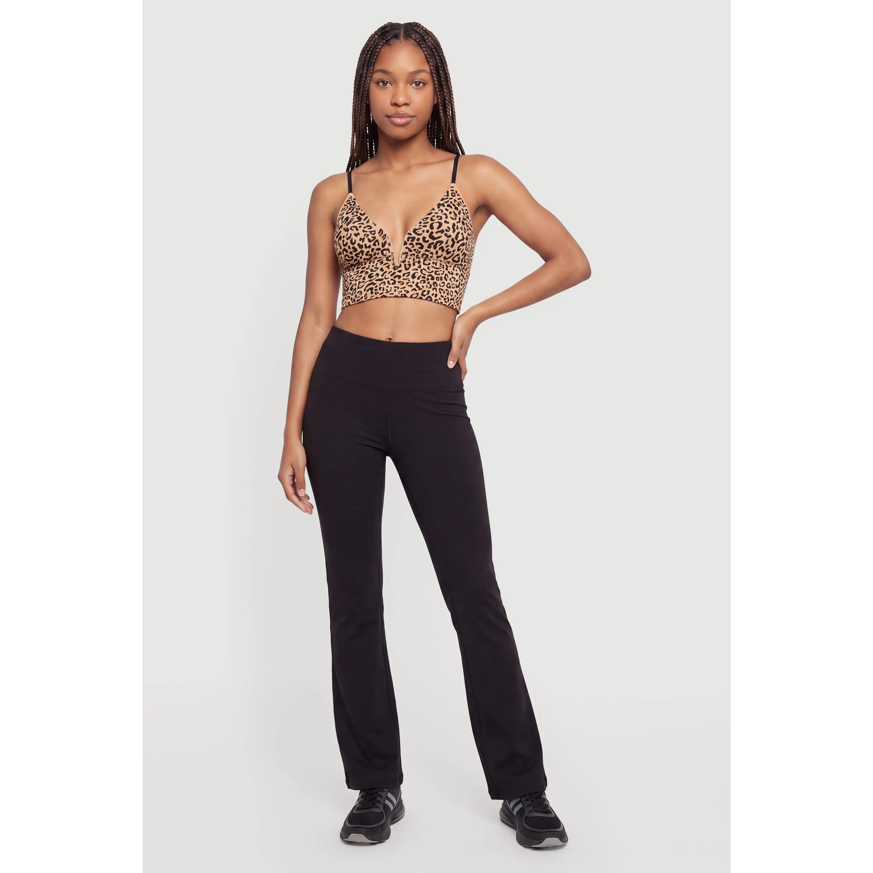 Cheetah Print Plunge Neckline Crop Top