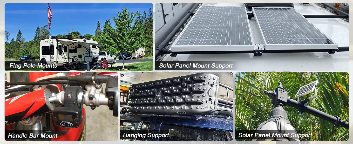 Nilight 90020B 2 Pack Mounting Bracket Kit LED Off Road Light Horizontal Bar Tube Clamp Roof Roll Cage Holder, 2 Years Warranty,Black