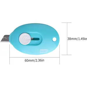 Mini Retractable Utility Knife Box Cutter Letter Opener Alloy Steel Splicing Knife with Key Chain Hole 6pcs