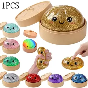 Random Glitter Dumpling Toy, Boxed Slow-Return Sensory Stress Relief, Soft Mystery Glitter Dumpling, Kneadable Pressure Release Dough Toy