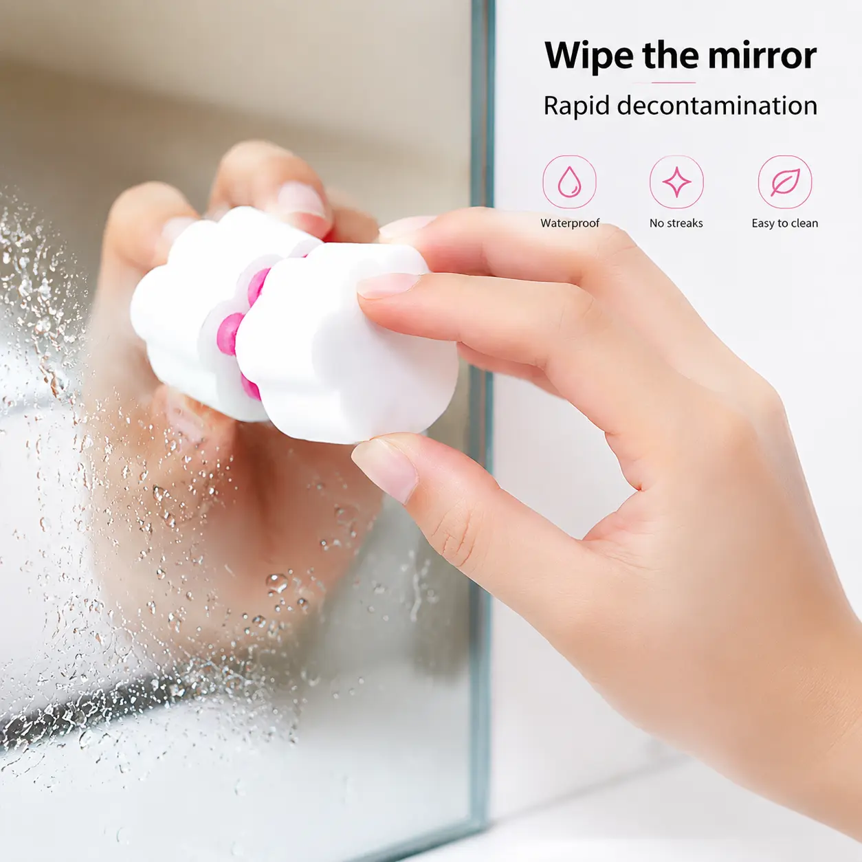 Magic Mirror Cleaning Sponge, Home Care Glass Cleaner - Removes Water Stains, Instantly Polishes Glass to Shine