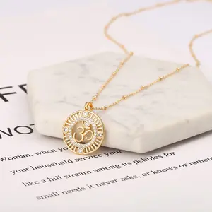 om necklace Crescent Moon and Star Pendant Necklace for Women Trendy Om Sun Necklace Dainty