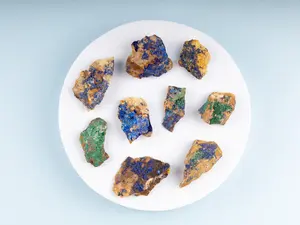 Raw Azurite with Malachite Inclusion, Natural Blue Azurite Gemstone, Healing Crystals for Meditation, Crystal Decor, Chakra Healing, 3 sizes