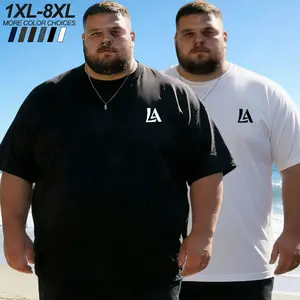 1XL–8XL Plus Size Men’s Summer Loose Short Sleeve T-Shirt, Classic Crew Neck Tee, Solid Color Print Short Sleeve, Available in Multiple Colors, Suitable for Home Lounging, Vacation Travel, and Daily Commuting