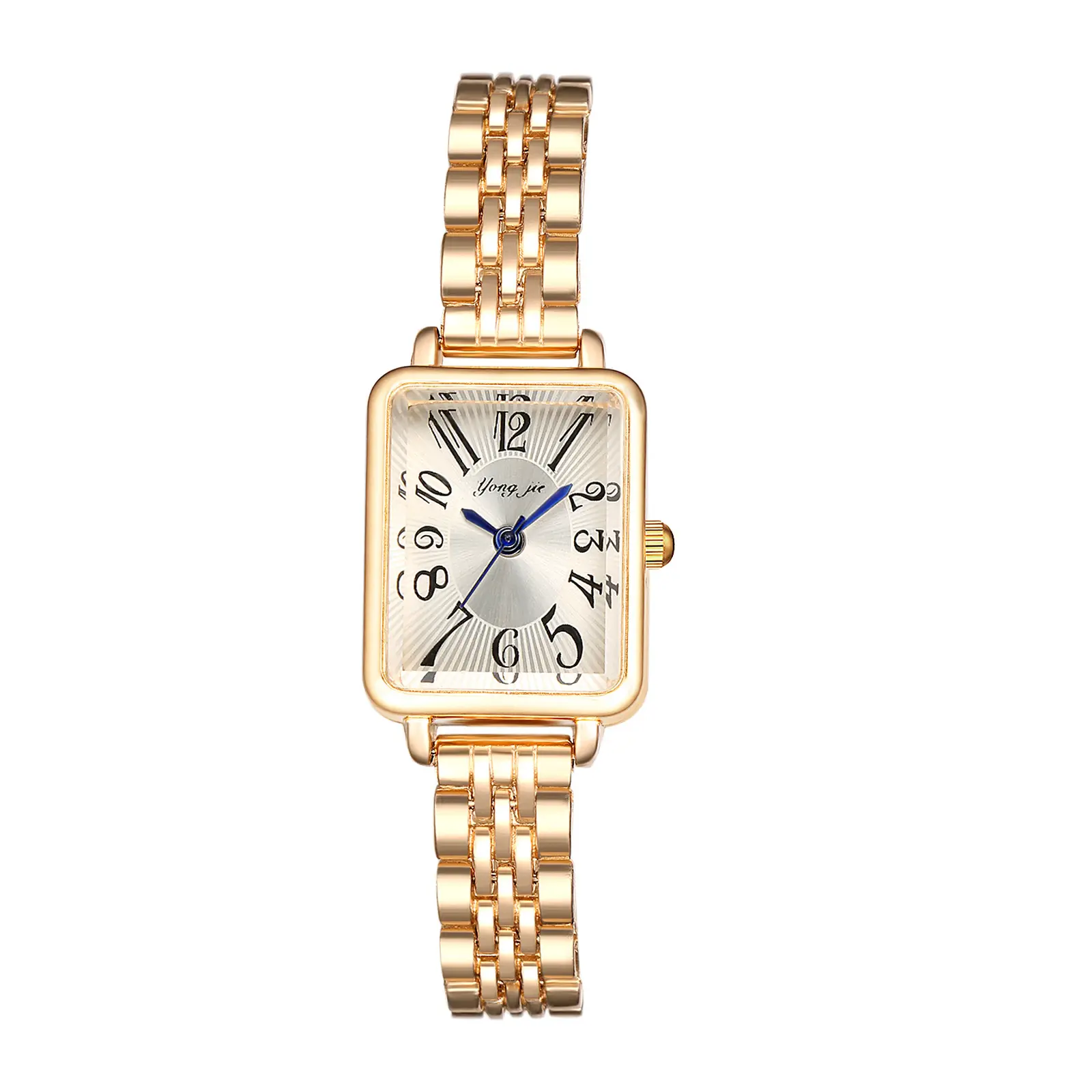 OIDEA Women's Fashionable Square Dial Analog Quartz Watch - Arabic Digits Display, Gold-Tone Alloy Band, Gold-Plated for Casual & Business Wear, Fashionable Analog Watch, Square Dial Watch summerwins