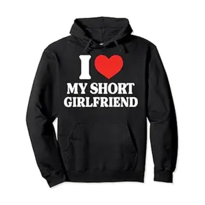 Soft Breathable Funny I Love My Short Girlfriend Hoodie for Men Stylish Comfortable Moisture Wicking Pullover Perfect for Fitness Training Fall and Winter Fashion
