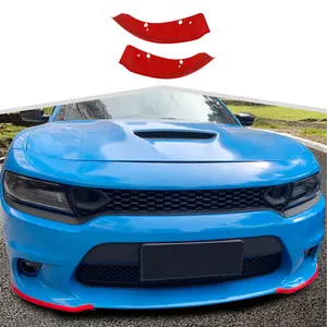 Front Bumper Lip Splitter Protector Cover Trim for 2015+ Dodge Charger SRT, Red ABS Car Accessories, High-Quality UV-Resistant & Scratch-Resistant Coating, Easy DIY Installation