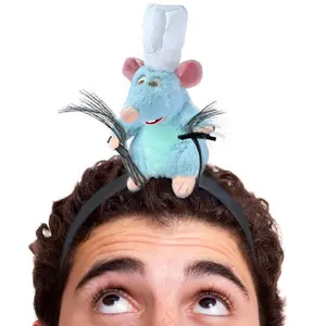 Rat Headband Clip Grabs Hair Plush Mouse Ears Stuffed Animal Costume Props Funny For Adults